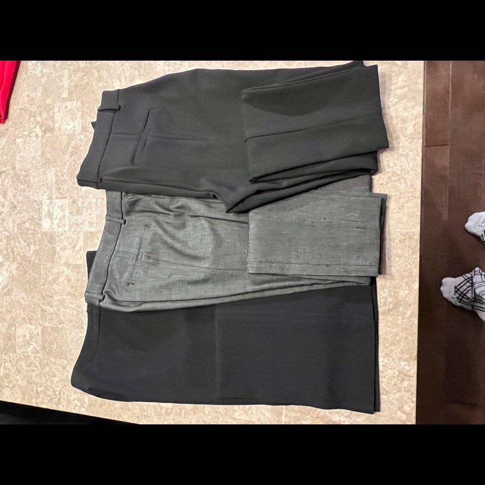 Express stretch pants. Like new. 3 are skinny leg, one is a wide leg.